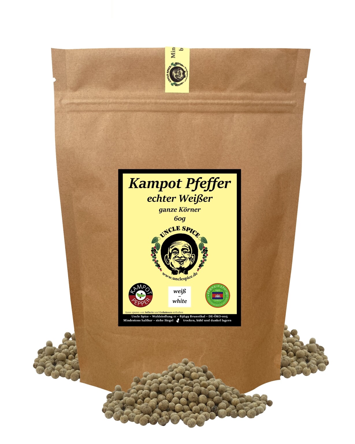 Weißer Kampot Pfeffer - Uncle Spice - Eine Rarität Der Gewürze